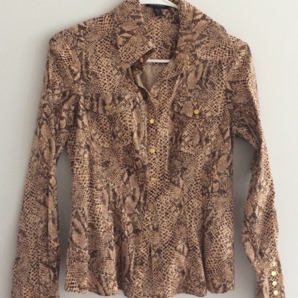 Bebe Snake Print Button Up - Picture 2 of 3
